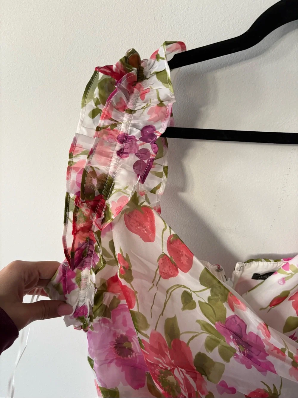 ABERCROMBIE Floral Ruffled Sundress in Pink & Green large nwt